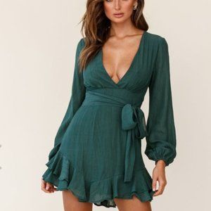 Long Sleeve Ruffle Hem Dress - Selfie Leslie